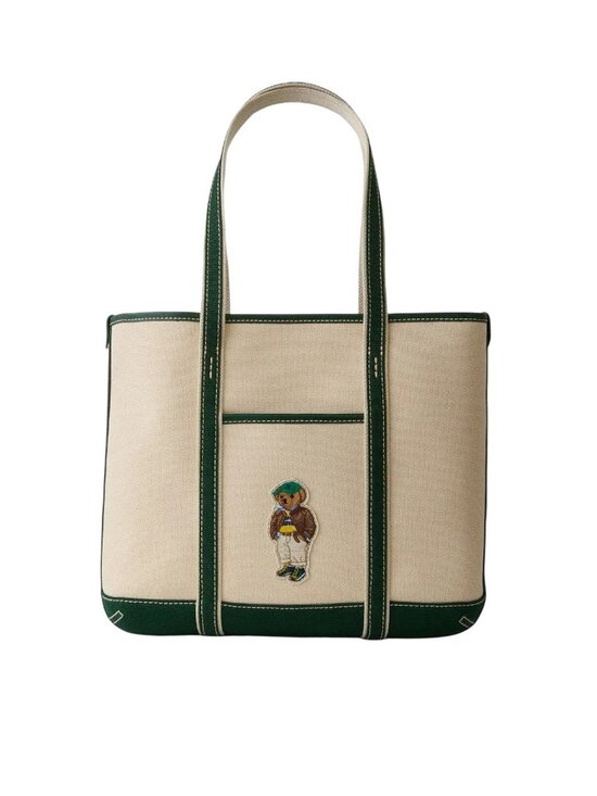 Polo Ralph Lauren Handbags - Polo Ralph Lauren Fall Bear Tote in Ecru & Juniper Womens Bag